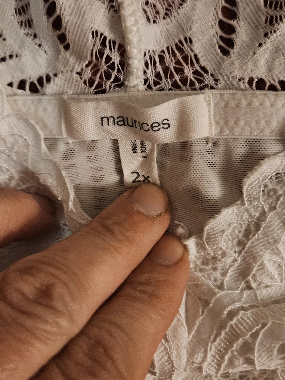 Maurices White Lace Racerback Bralette with Floral Lace